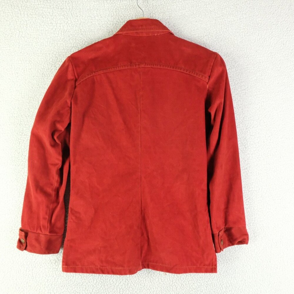 Vintage Jacket Womens Small Red Canvas Western Snap Cowgirl Outdoor 70S 80S - Picture 4 of 8